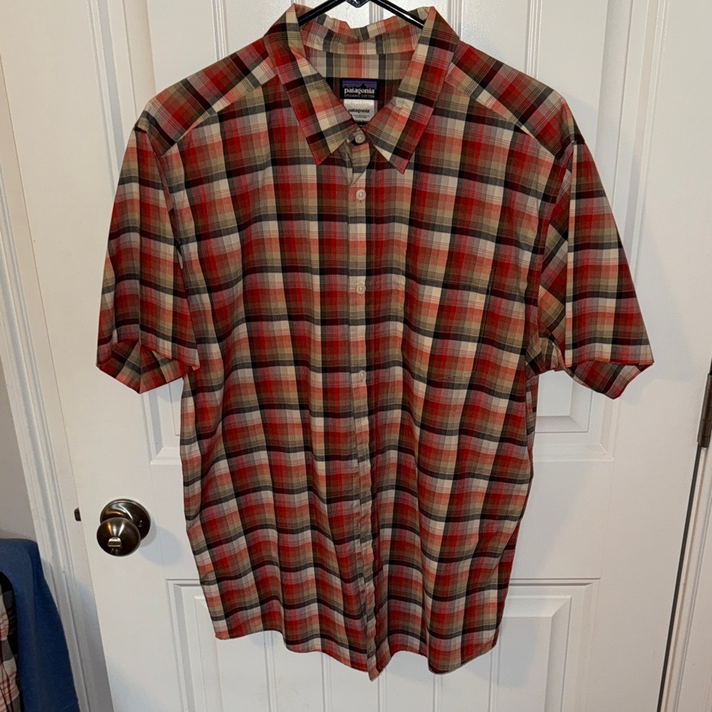 Patagonia Red and Black Plaid Casual Shirt